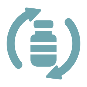 Bottle two arrows circling