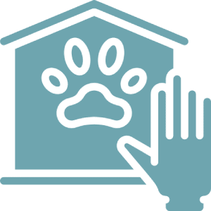 Hand clicking a shelter icon