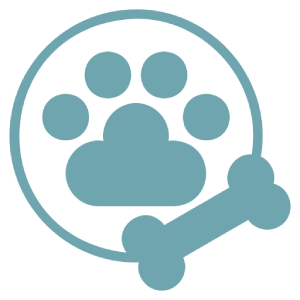 Paw print and bone symbol