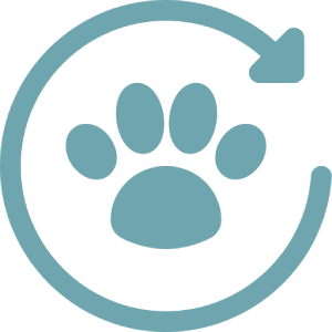 Pet recovery symbol illustration.