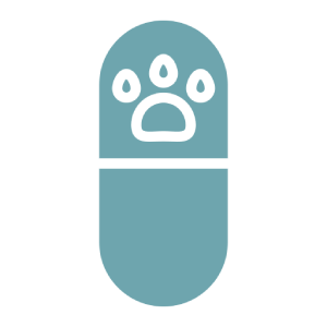 Pill with paw print